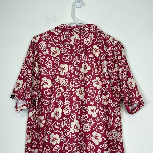 Tattoo Golf Aloha Series Pink/Off White Hibiscus Print Golf Shirt. Size Large. - Picture 8 of 11